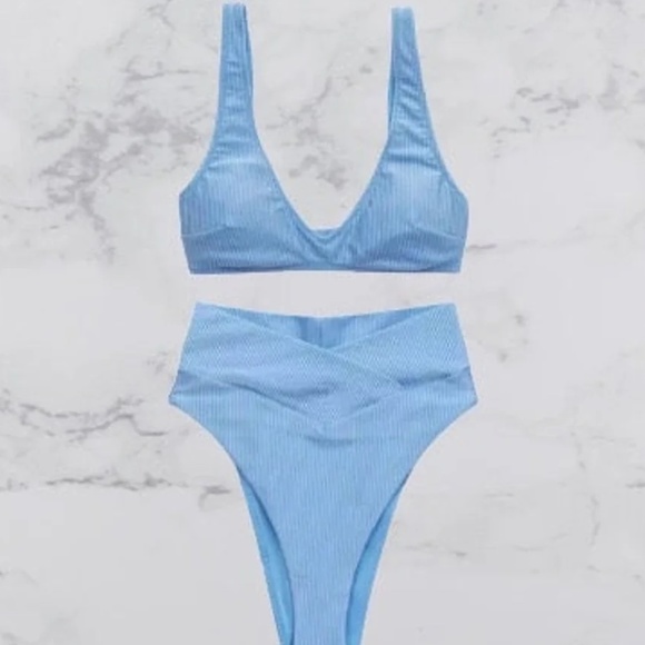 aerie Other - **NEW** AERIE RIBBED SHINE CROSSOVER BIKINI SWIM SET